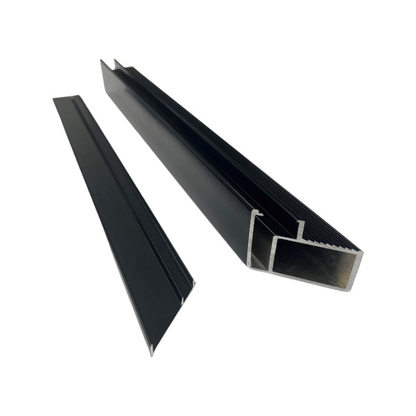 Perforated Cross design Pool Panel 2 Meter KIT Black