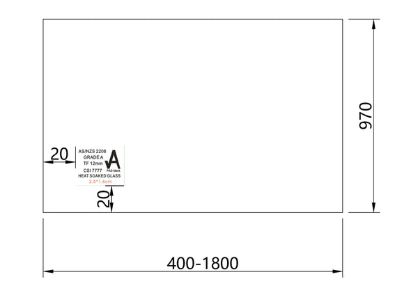 Clear Toughened & Heat Soaked Glass Balustrade Panel 12mm (T) x 970 (H)