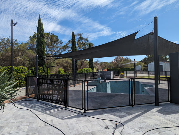 Perforated Cross design Pool Panel 2 Meter KIT Black