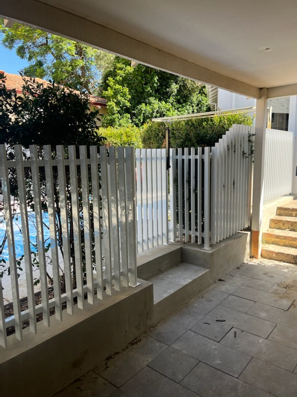 Aluminium Blade Raked Pool Fence Panel