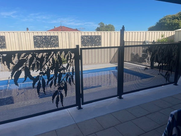 Perforated Eucalyptus Pool Panel 2 Meter KIT Black