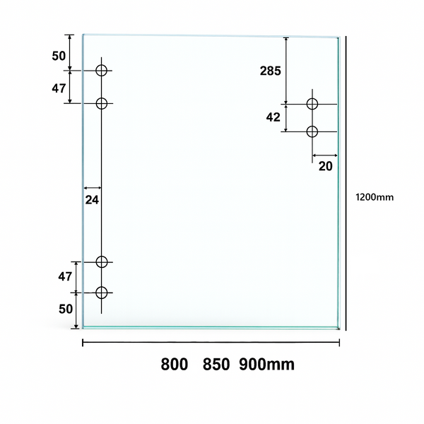 Clear Toughened Pool Gate 12mm (T) x 1200mm (H)