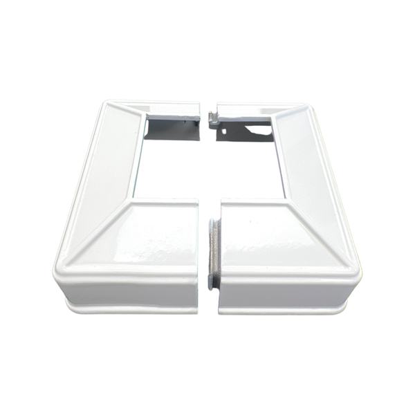 Aluminium Raised Two Piece Base Plate Post Cover 50x50 Dia White