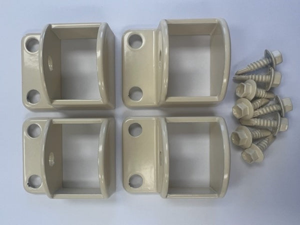 Aluminium Pool Fence Brackets pack off 4 Classic Cream