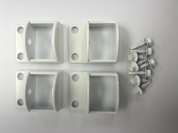 Aluminium Pool Fence Brackets pack of 4 White