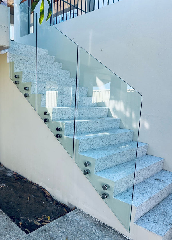 Standoff Glass Balustrade C/W Top Mount Handrail
