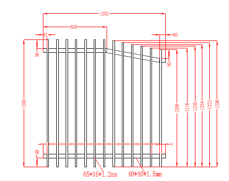 Aluminium Blade Raked Pool Fence Panel