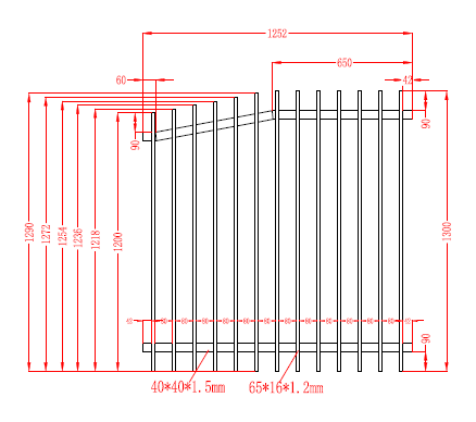 Aluminium Blade Raked Pool Fence Panel