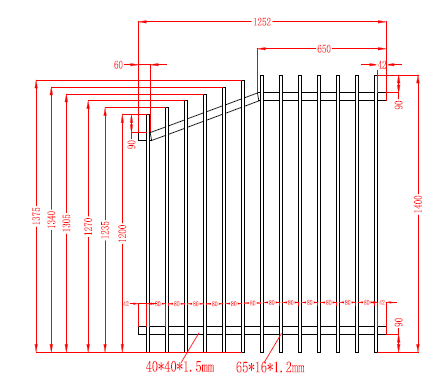 Aluminium Blade Raked Pool Fence Panel