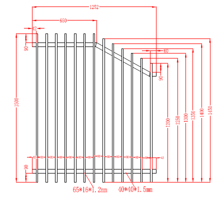 Aluminium Blade Raked Pool Fence Panel