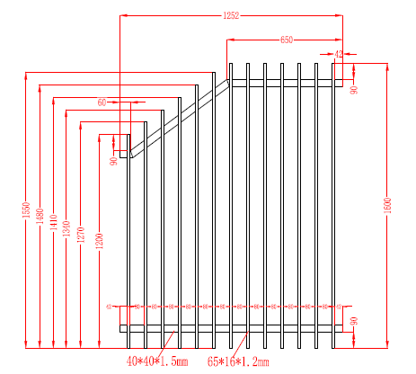 Aluminium Blade Raked Pool Fence Panel