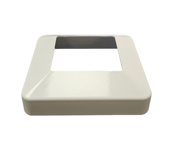 Aluminium Raised Base Plate Post Cover 65x65 Dia White