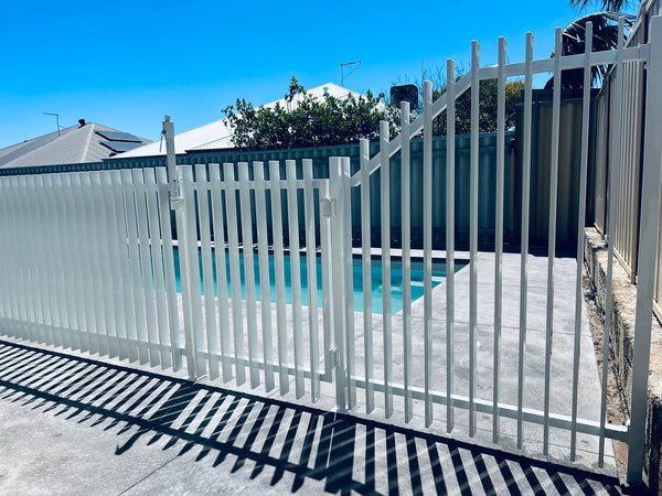 Aluminium Blade Raked Pool Fence Panel