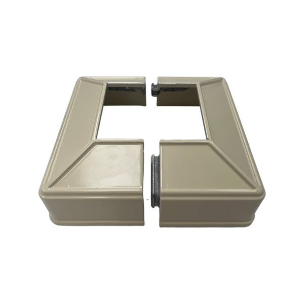 Aluminium Raised Two Piece Base Plate Post Cover 50x50 Dia Classic Cream