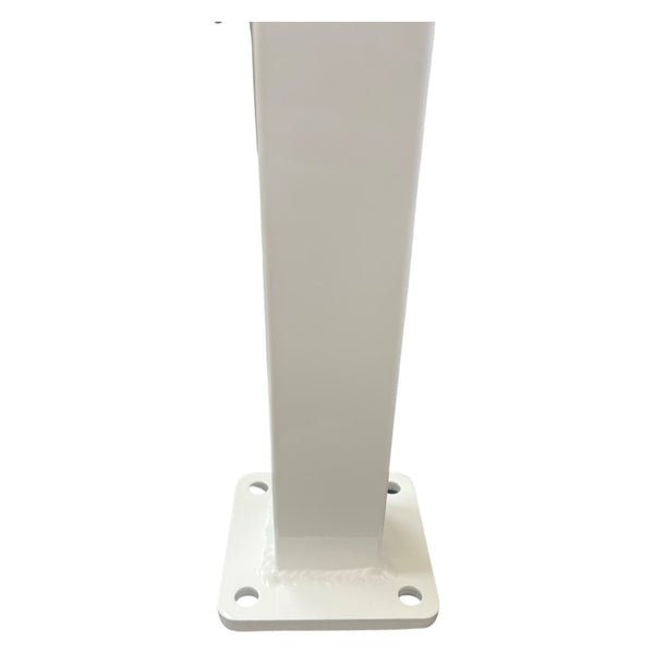 Aluminium Post With Base & Cap 65x65mm Dia White